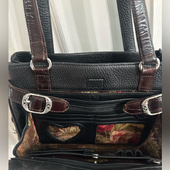 Brighton Black and Brown Crocodile-Embossed Women's Bag - Picture 5 of 9